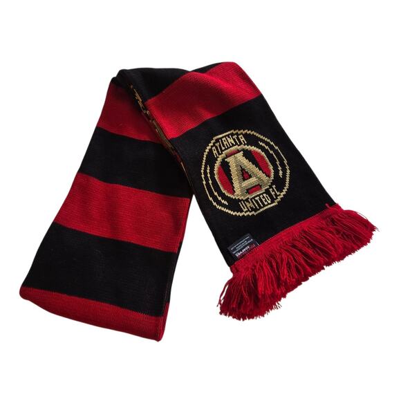 RuffNeck Atlanta United FC Soccer Scarf Red Black 7" X 60" Sports College Fan - Picture 1 of 8